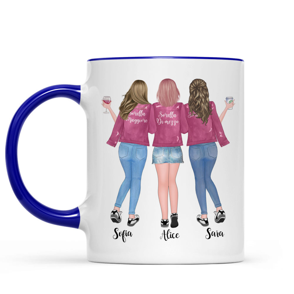 Personalized Mug - Tazza Personalizzata - Fino a 5 sorelle - La vita è più  bella con le sorelle (Ver 1) - Italia