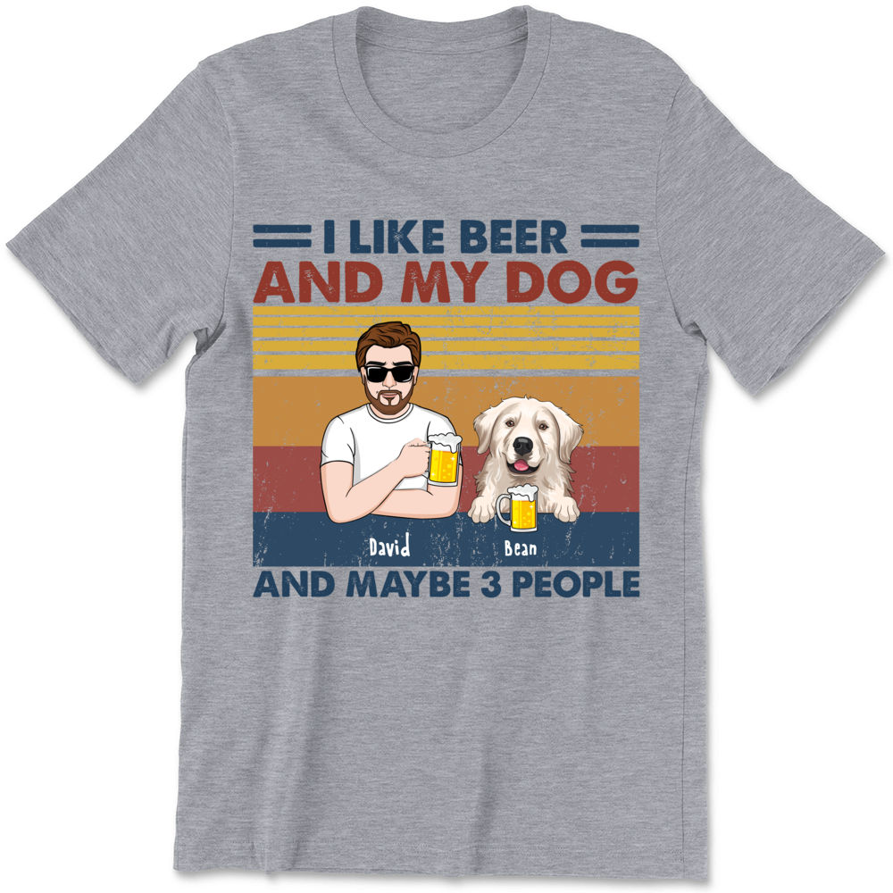 C I Like Beer and My Dogs - Dog Personalized Custom Unisex T-Shirt, Hoodie, Sweatshirt - Gift for Pet Owners, Pet Lovers - Basic Tee / S / White 