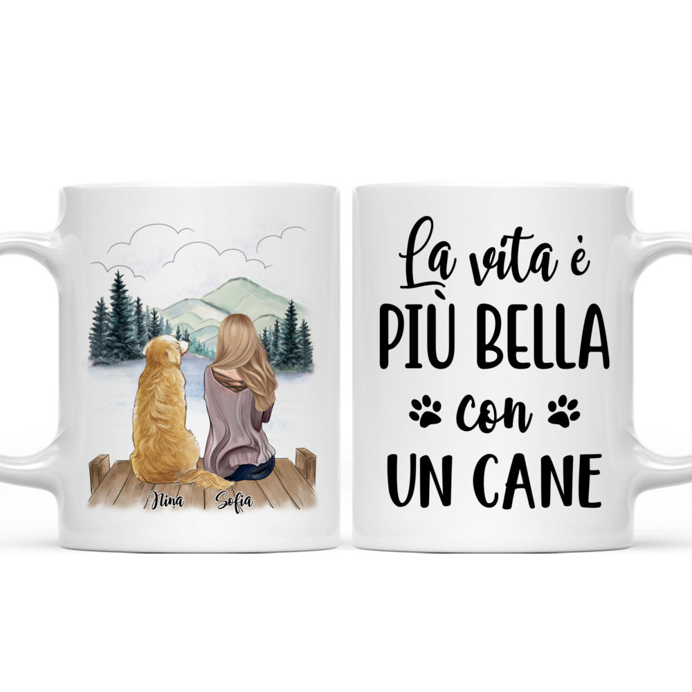 Personalized Mug - Tazza Personalizzata - Ragazza e cani - La vita è  più bella  con  un cane - Italia_3