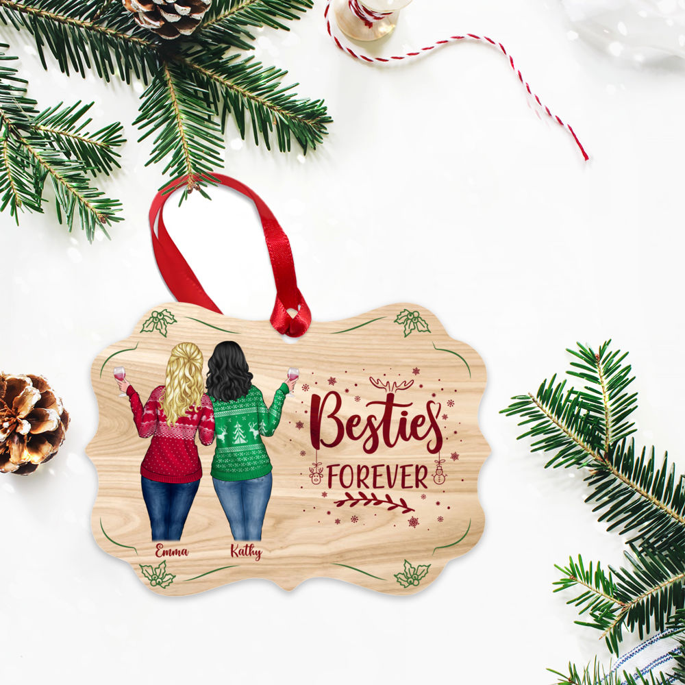 Personalized Ornament - Christmas Girl - Besties Forever_2