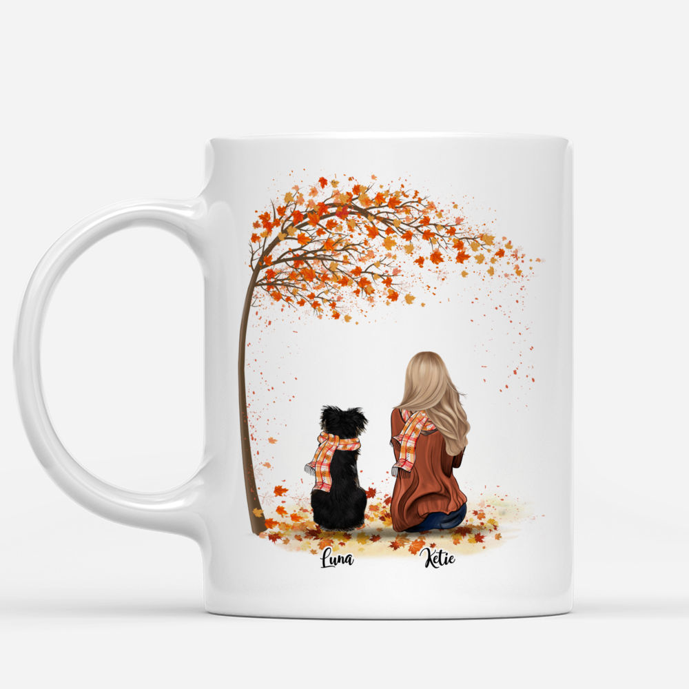 Personalized Mug | Girl and Dogs Autumn - Life Is Better With A Dog_1