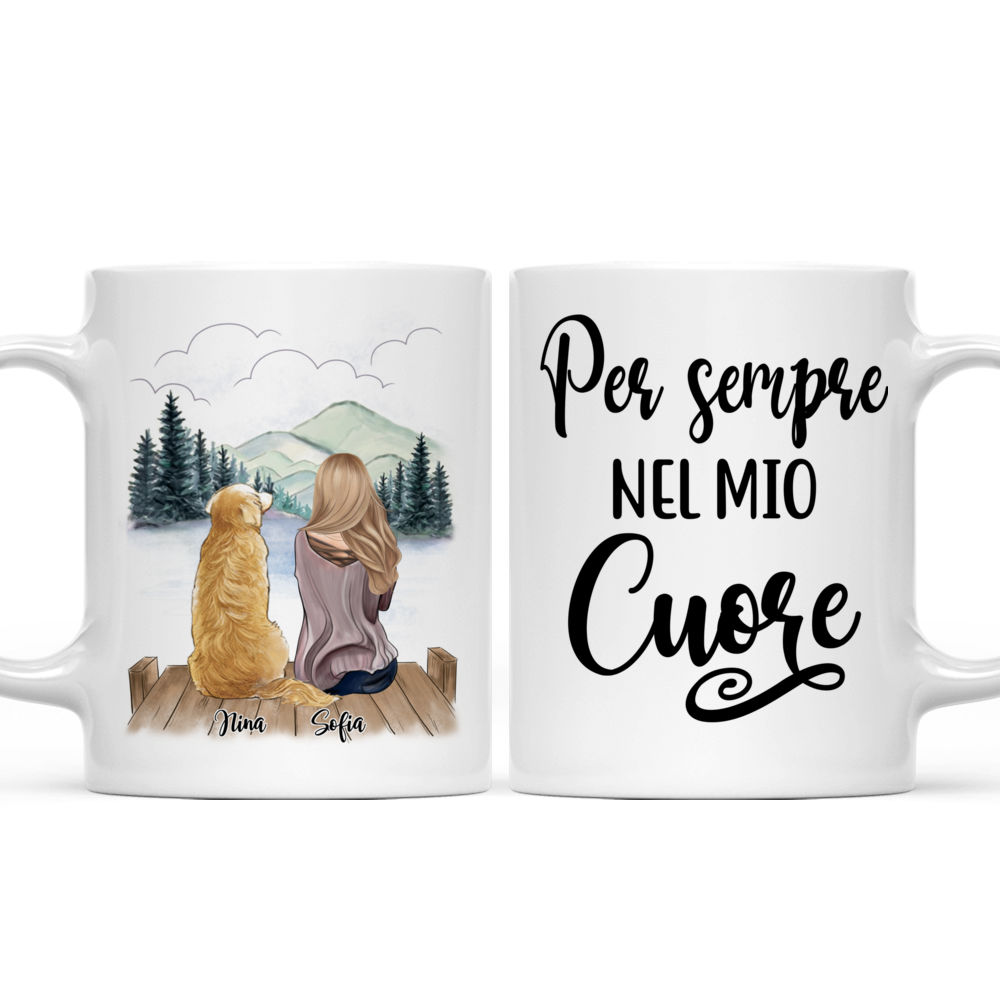 Personalized Mug - Tazza Personalizzata - Ragazza e cani - Per sempre   nel mio   cuore - Italia_3