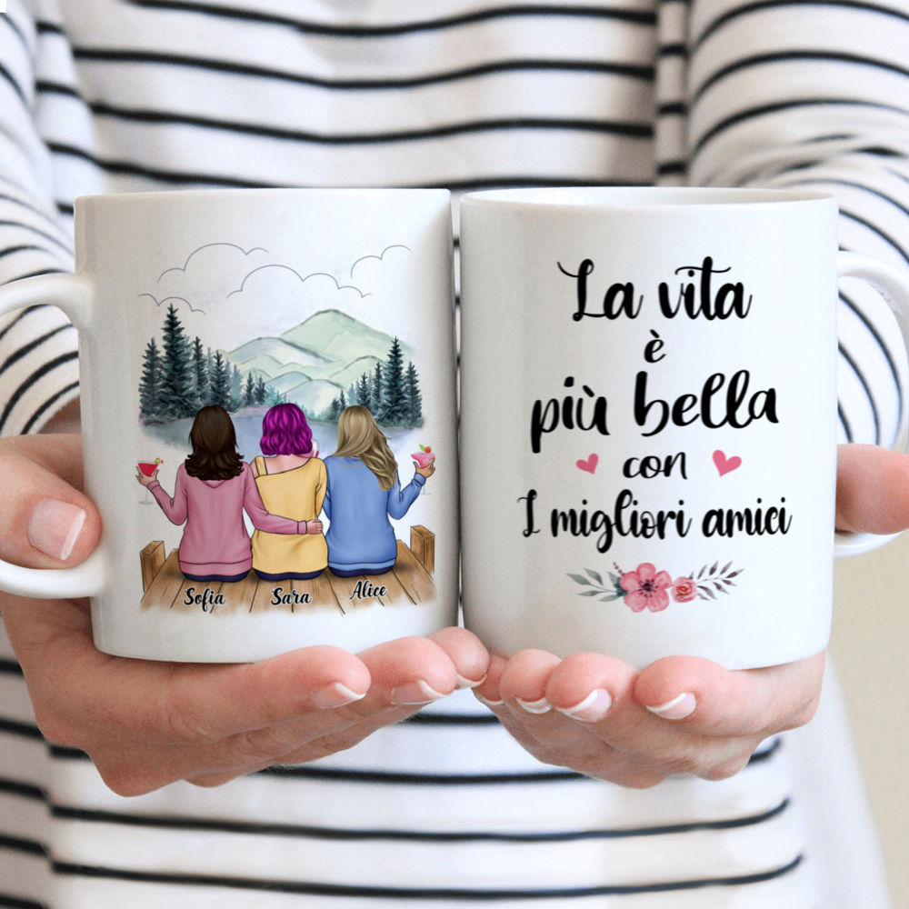 Personalized Mug - Tazza Personalizzata - Regali per i migliori amici - La vita è più bella con i migliori amici - Italia