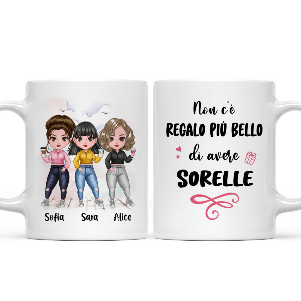 Personalized Mug - Tazza Personalizzata - Fino a 7 ragazze - Non c'è regalo  più bello di avere sorelle - Italia