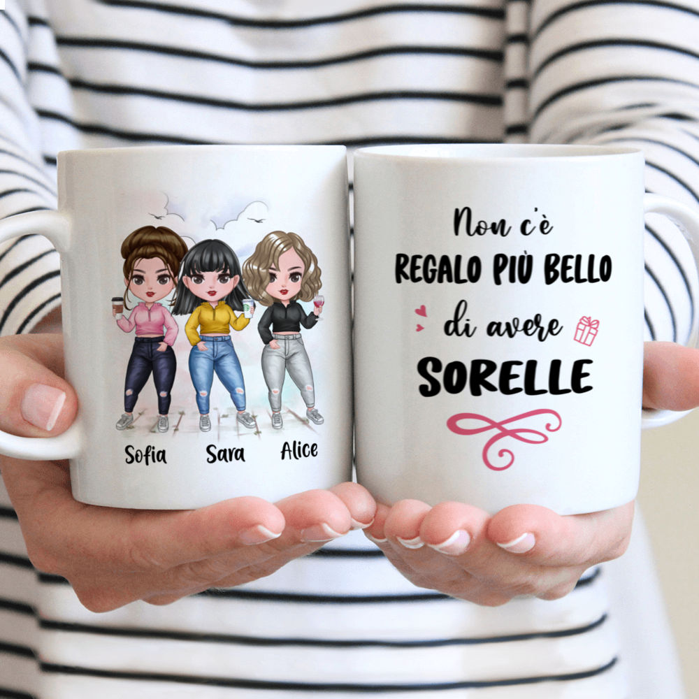 Personalized Mug - Tazza Personalizzata - Fino a 7 ragazze - Non c'è regalo più bello di avere sorelle - Italia