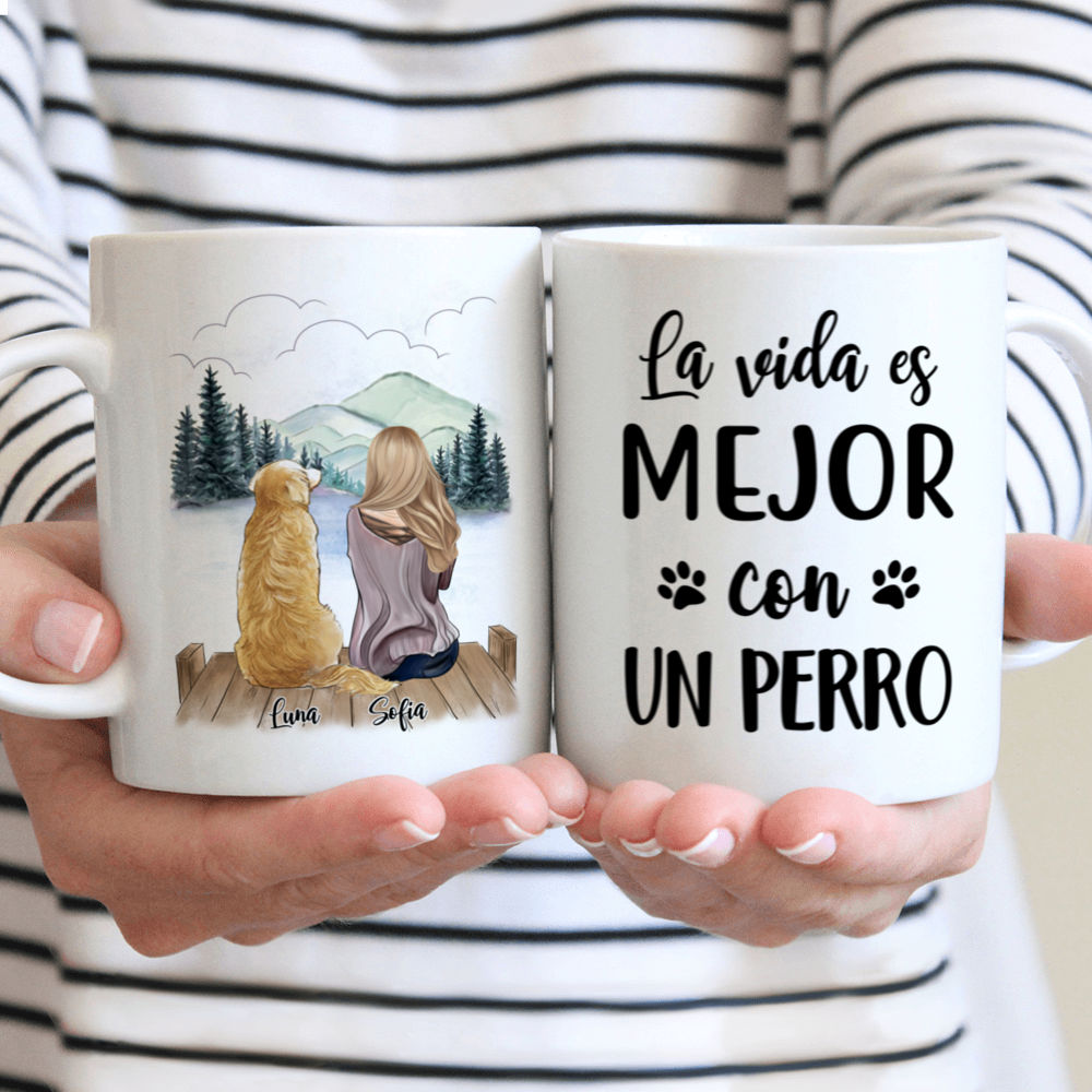 Personalized Mug - Tazas Personalizadas - La vida es mejor con un Perro - Regalos Personalizados - Spanish