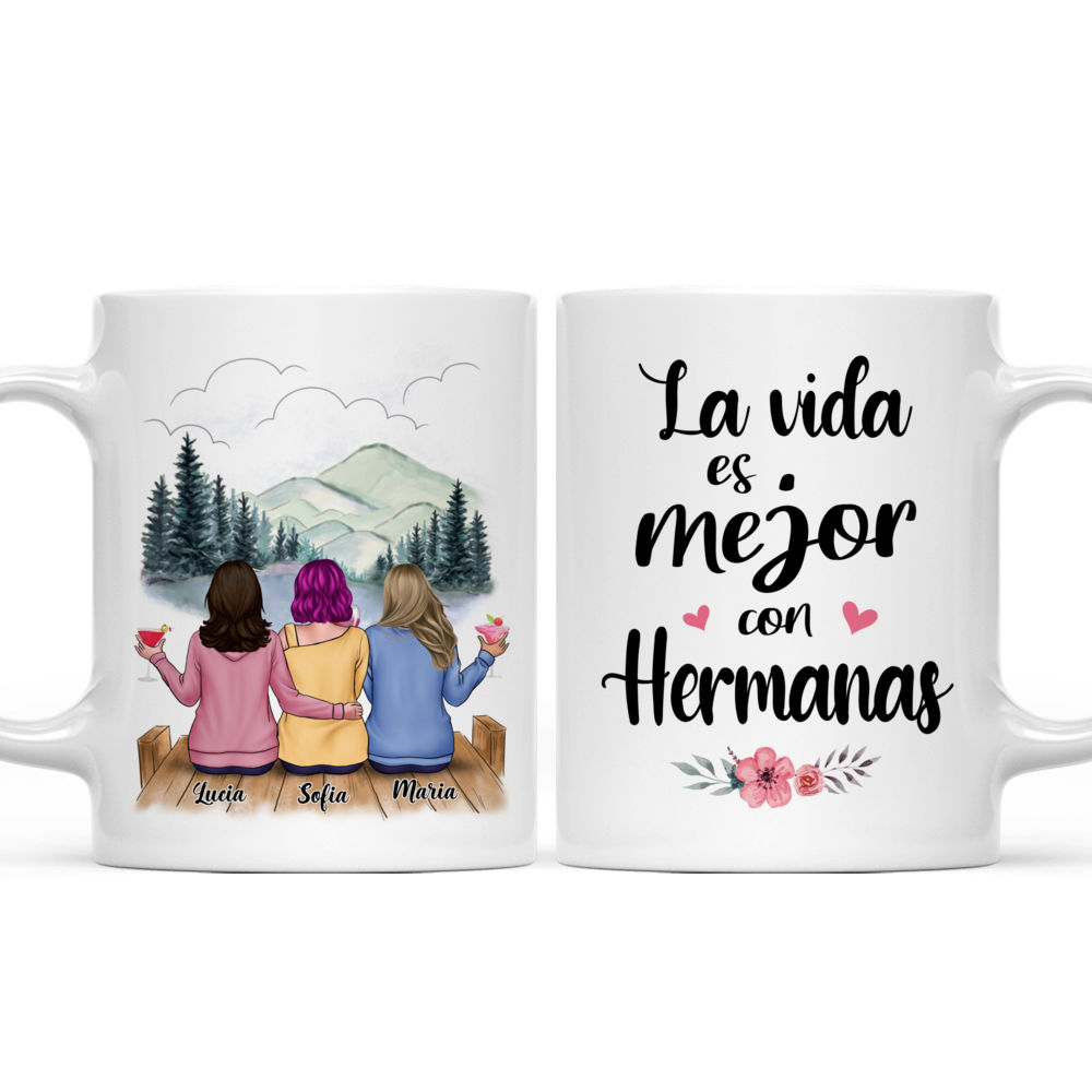 Personalized Mug - Tazas Personalizadas - La vida es mejor con Hermanas - Regalos Personalizados - Spanish_3
