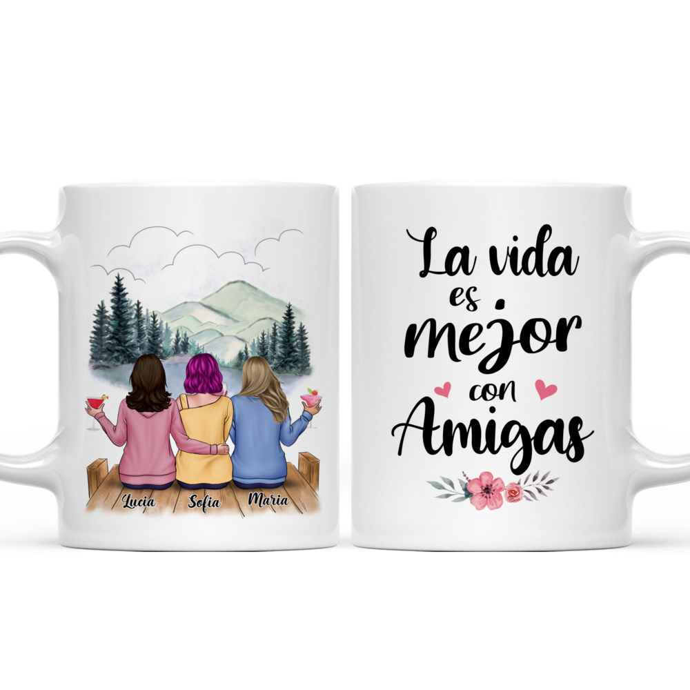 Tazas Personalizadas - La vida es mejor con amigas - Regalos Personalizados - Spanish - Personalized Mug_3