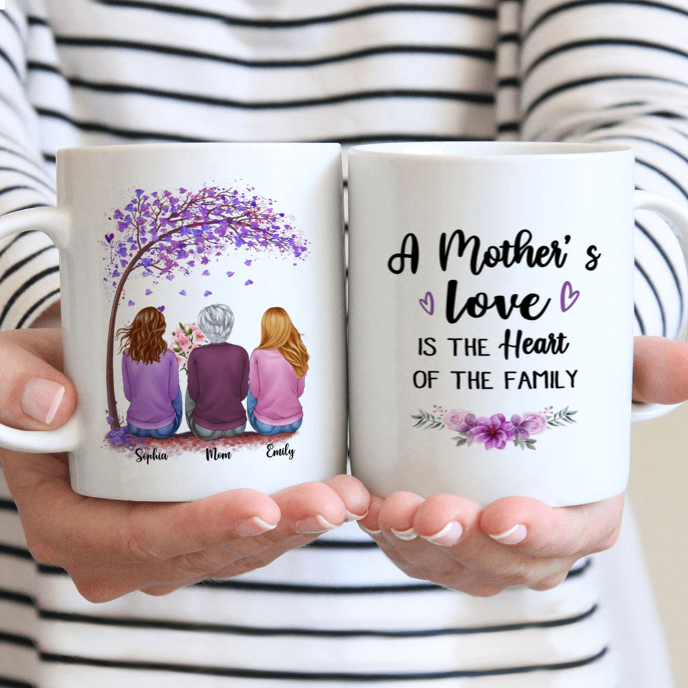 Personalized Mug - Mother & Daughter - A mother's love is the heart of the family (23809)_1