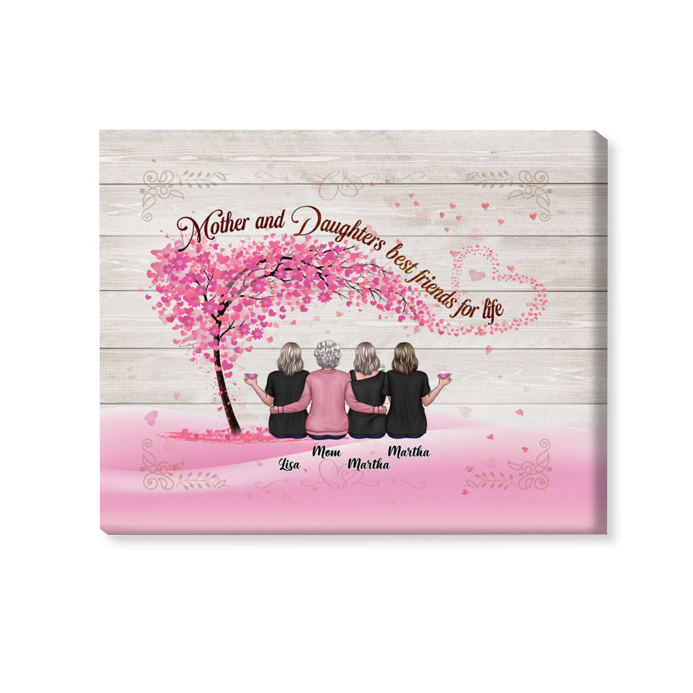 Personalized Wrapped Canvas - Mother's day Gift - Mother & daughter canvas - Mother and daughters best friends for life_1
