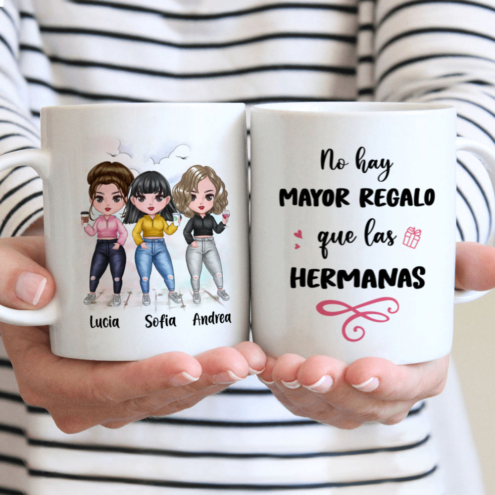 Personalized Mug - Tazas Personalizadas - No hay mayor regalo que las hermanas - Regalos Personalizados - Spanish
