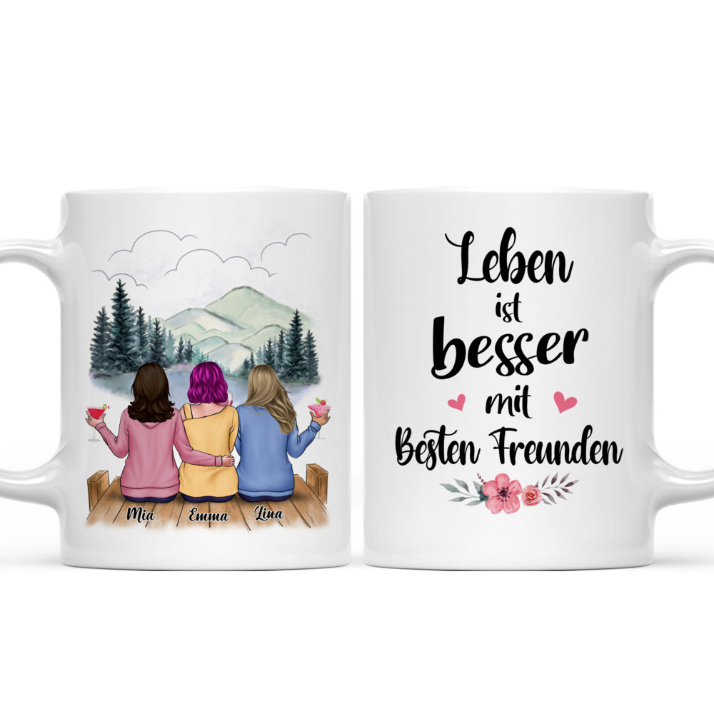 Personalisierte Tasse - Beste Freunde Geschenke - Leben ist besser mit besten Freunden - German - Personalized Mug_3