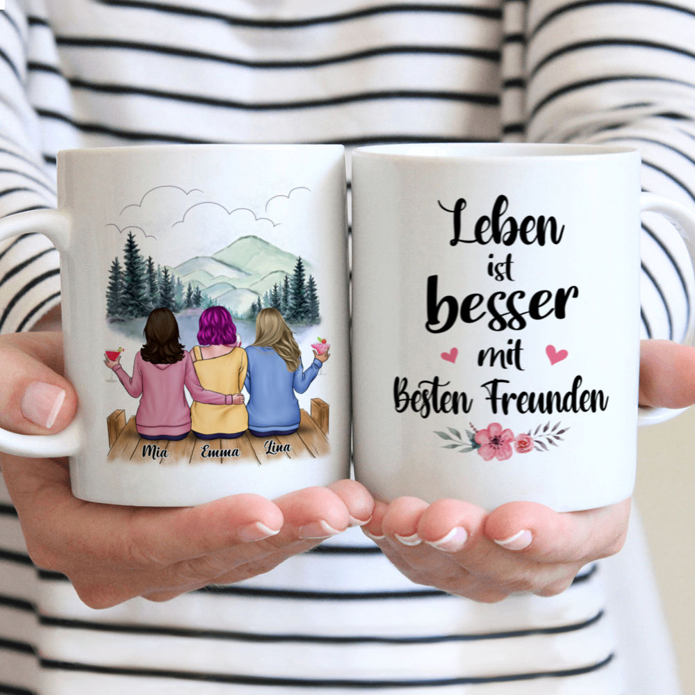 Personalized Mug - Personalisierte Tasse - Beste Freunde Geschenke - Leben ist besser mit besten Freunden - German