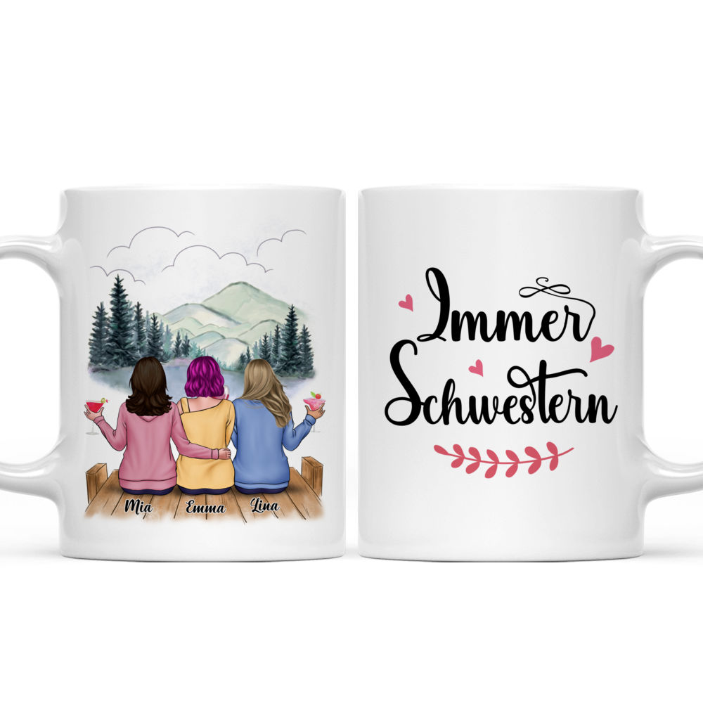 Personalisierte Tasse - Beste Freunde Geschenke - Immer   Schwestern - German - Personalized Mug_3