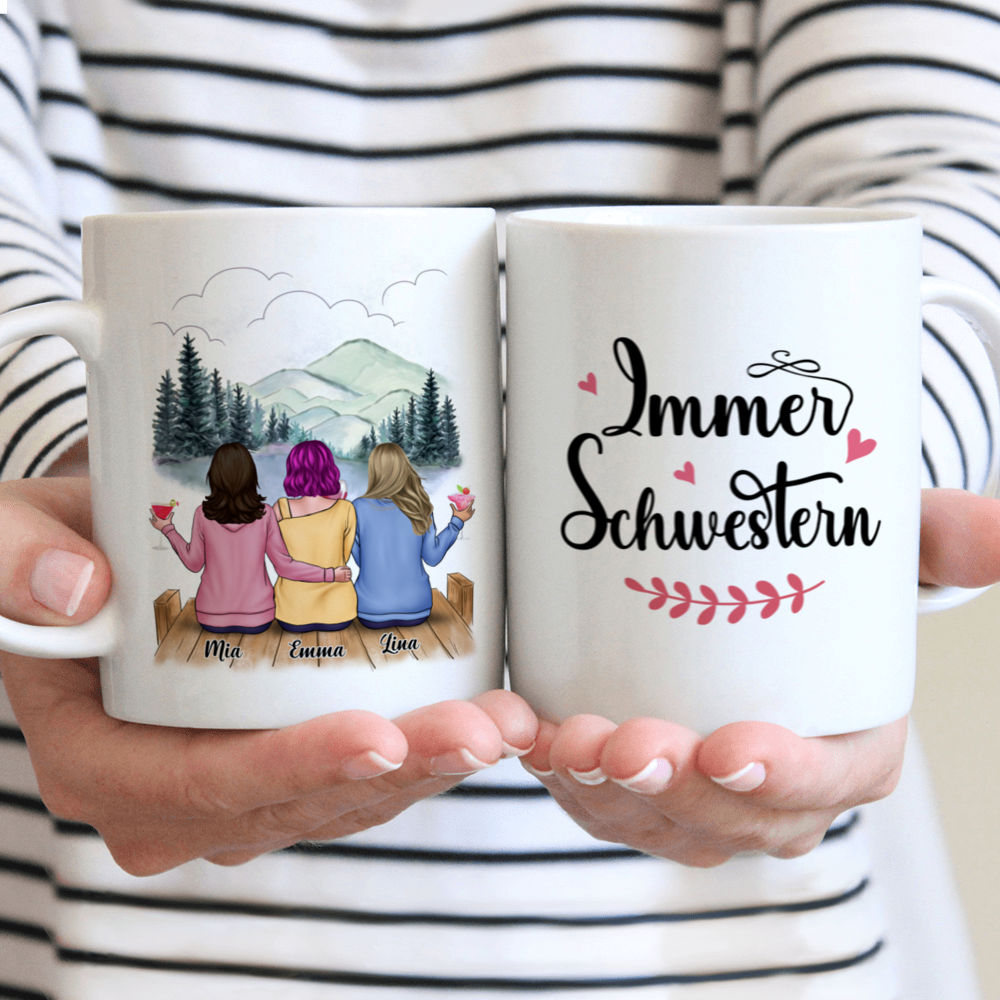 Personalisierte Tasse - Beste Freunde Geschenke - Immer   Schwestern - German - Personalized Mug