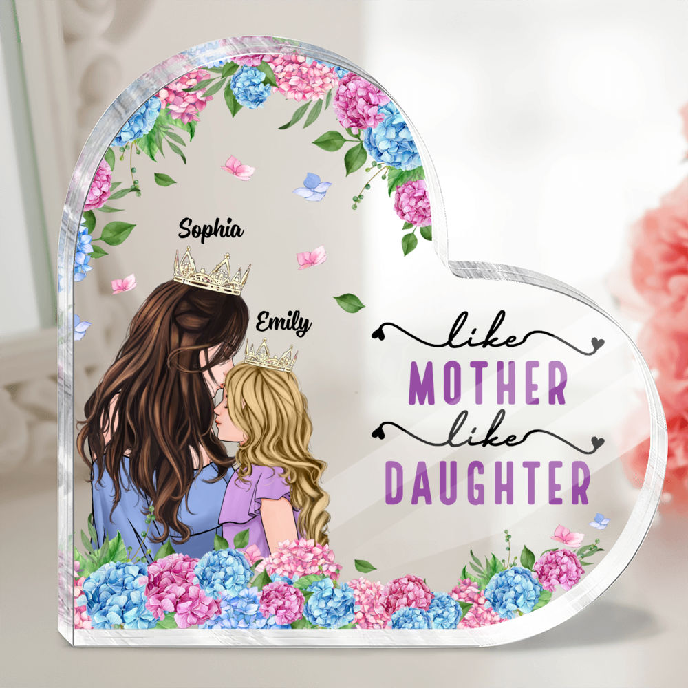 Personalized Desktop - Heart Transparent Plaque - Like Mother Like Daughter (24020)_4