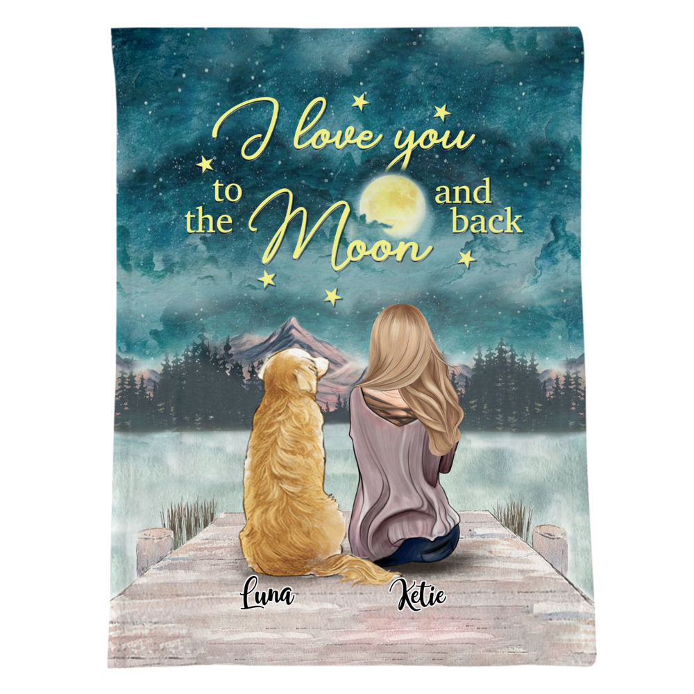 Personalized Blanket I Love You to The Moon and Back Custom Blanket Ver 2