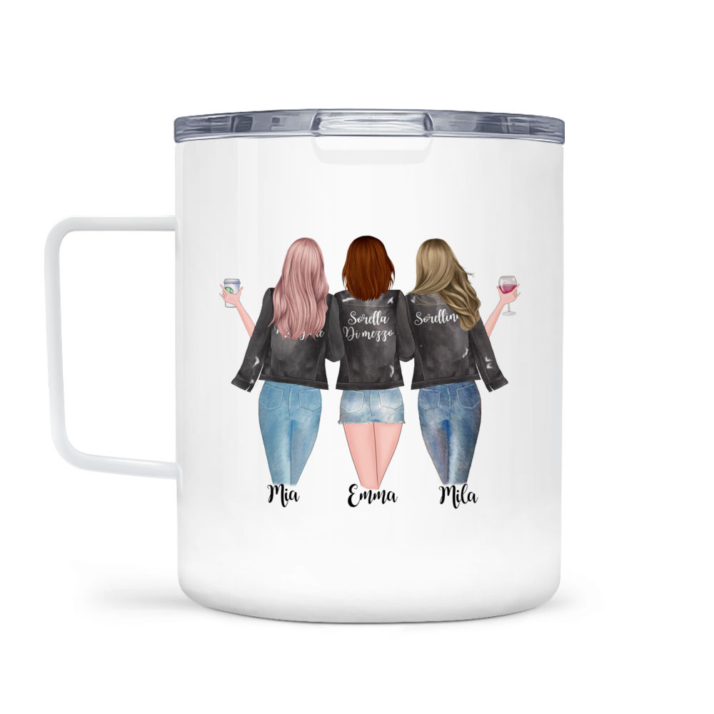 Personalized Mug - Tazza Personalizzata - 3 sorelle - Sorelle per sempre,  mai lontane, forse fisicamente ma mai nel cuore. - Italia