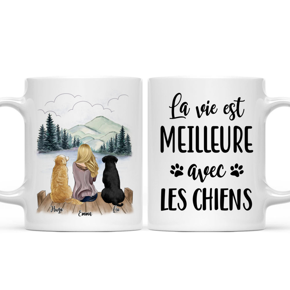 Tasse Personnalisée - La vie est meilleure avec les CHIENS - French - Personalized Mug_3