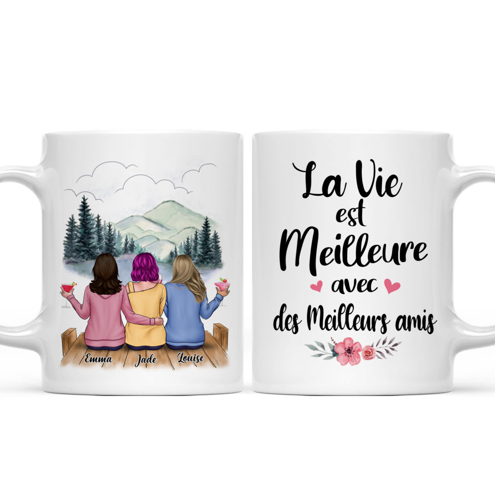 Tasse Personnalisée - La Vie est Meilleure avec des Meilleurs amis - French - Personalized Mug_3