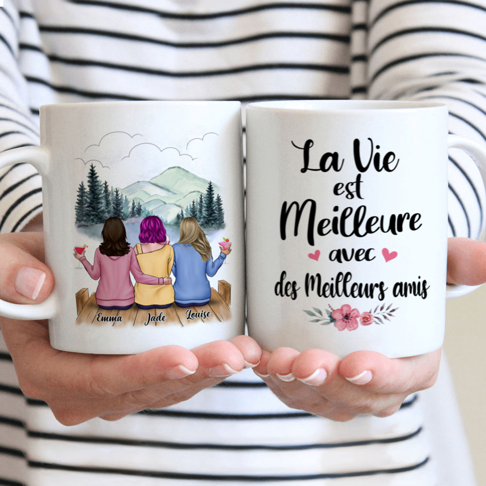 Personalized Mug - Tasse Personnalisée - La Vie est Meilleure avec des Meilleurs amis - French