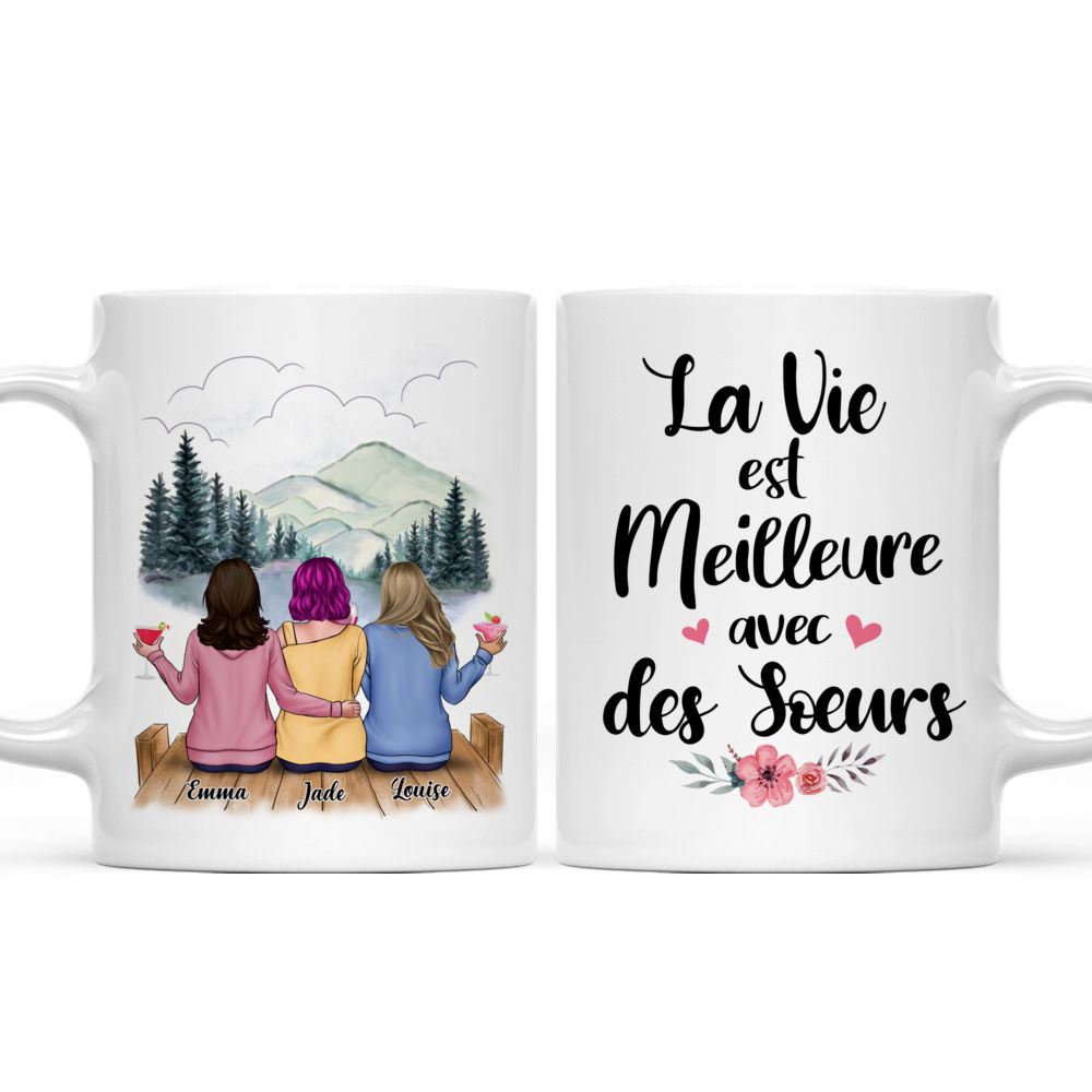 Tasse Personnalisée - La vie est meilleure avec des sœurs - French - Personalized Mug_3