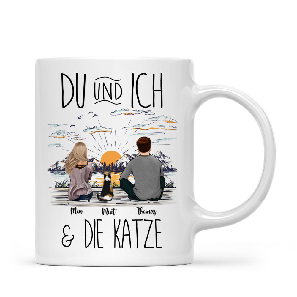 Personalisierte Tasse - Du und ich  & die Katze - Germany - Personalized Mug_1