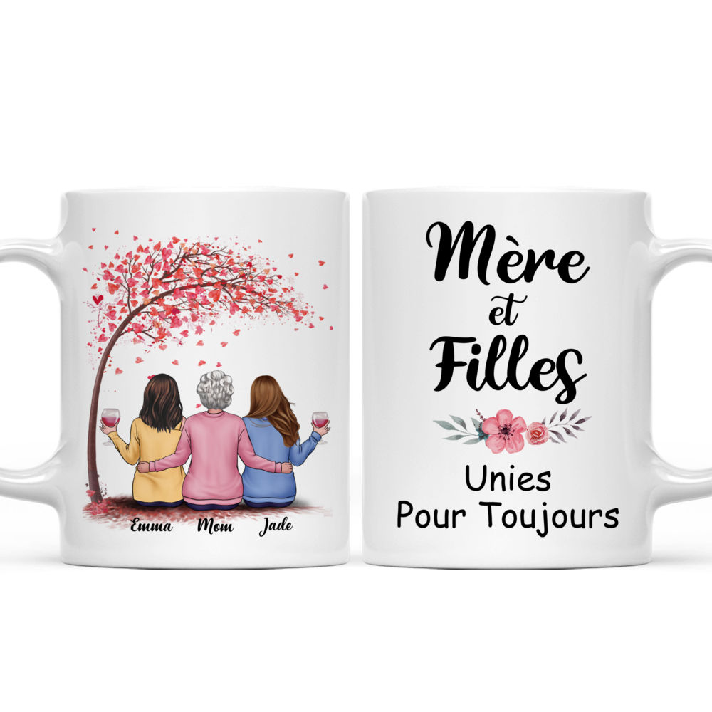 Tasse Personnalisée - Mère et Filles Unies Pour Toujours - Cadeaux fete des meres - French - Personalized Mug_3