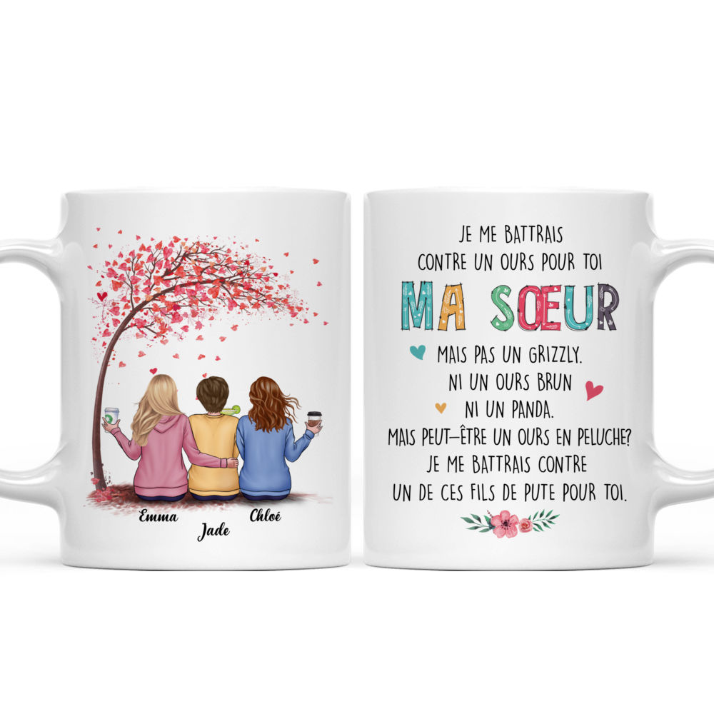 Personalized Mug - Tasse Personnalisée - Je Me Battrais Contre un Ours pour Toi  Ma soeur Mais pas un Grizzly. Ni Un Ours Brun Ni Un Panda.Mais Peut-être un Ours en Peluche ? Je me Battrais Contre Un De Ces Fils De Pute Pour Toi._3