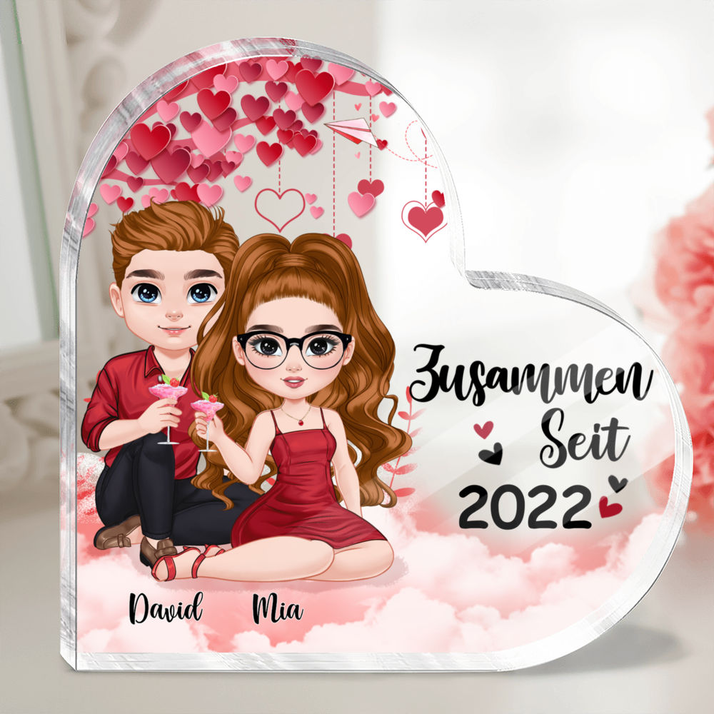 Personalized Desktop - Personalisiertes Schild - Paar-Plakette - Zusammen  Seit.....Geschenke für Paare, Valentinstagsgeschenke, Hochzeitsgeschenke, Jahrestagsgeschenke - Germany