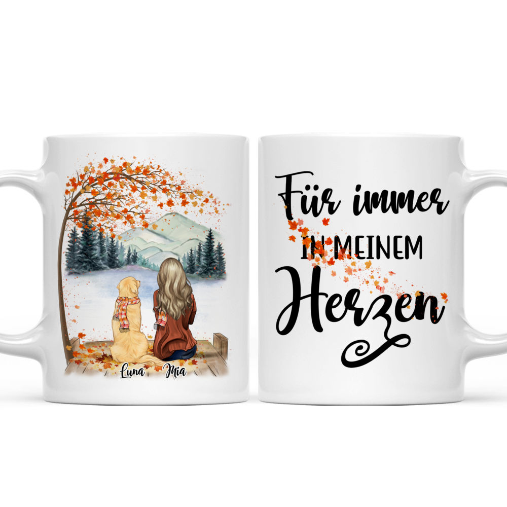 Personalized Mug - Personalisierte Tasse - Geschenke für Hundeliebhaber - Für immer in meinem Herzen - Mädchen und Hunde - Germany_3