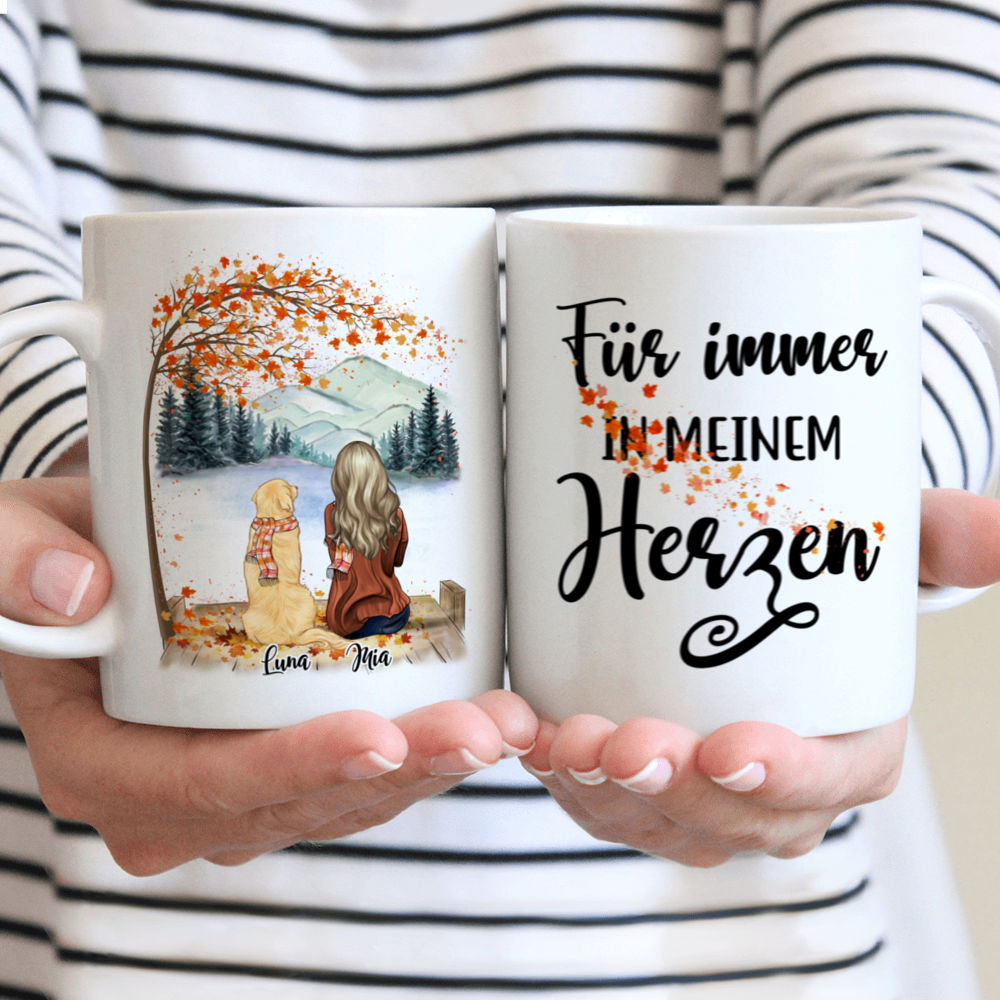 Personalized Mug - Personalisierte Tasse - Geschenke für Hundeliebhaber - Für immer in meinem Herzen - Mädchen und Hunde - Germany