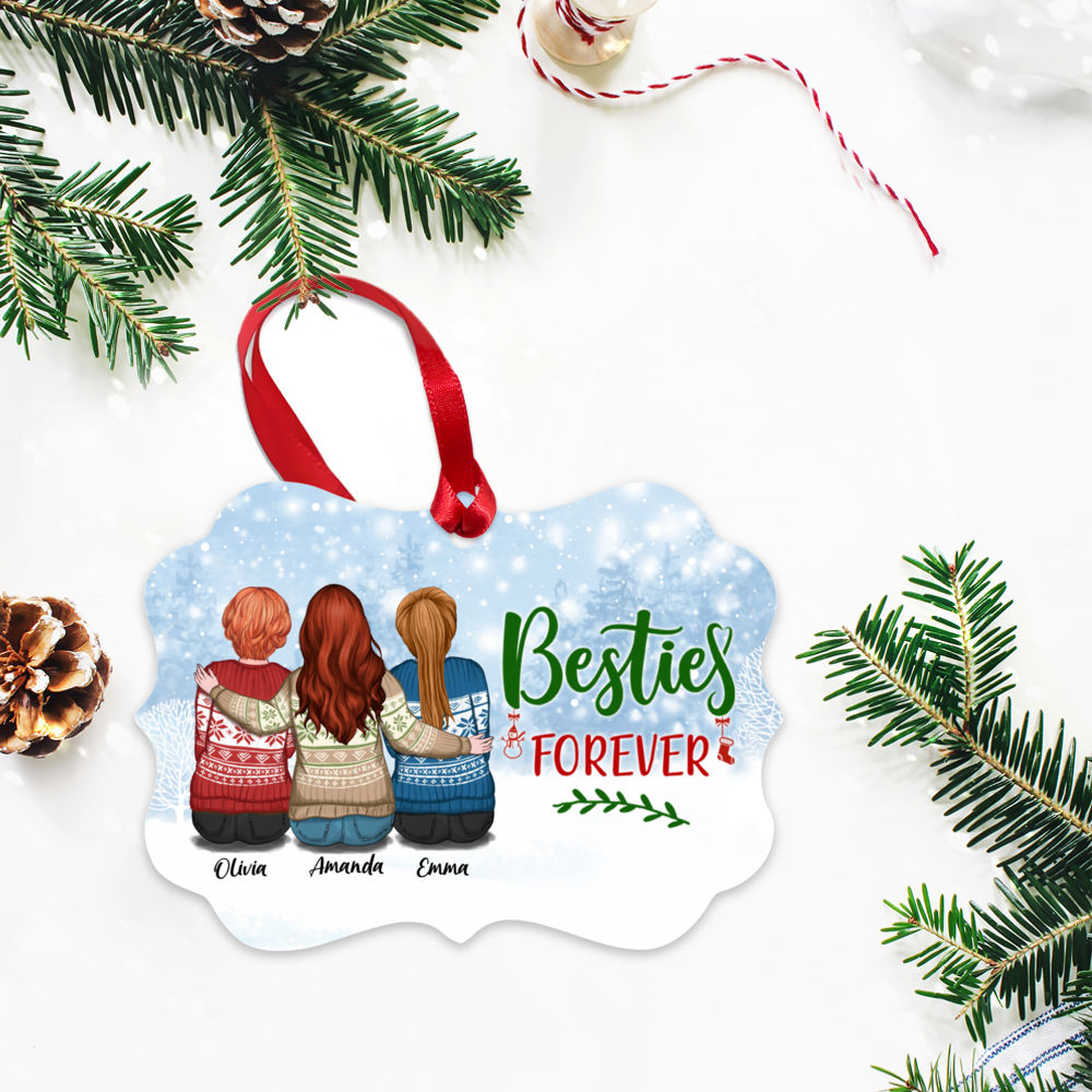 Custom Christmas Ornaments - 5 Girls Besties - Besties Forever_2