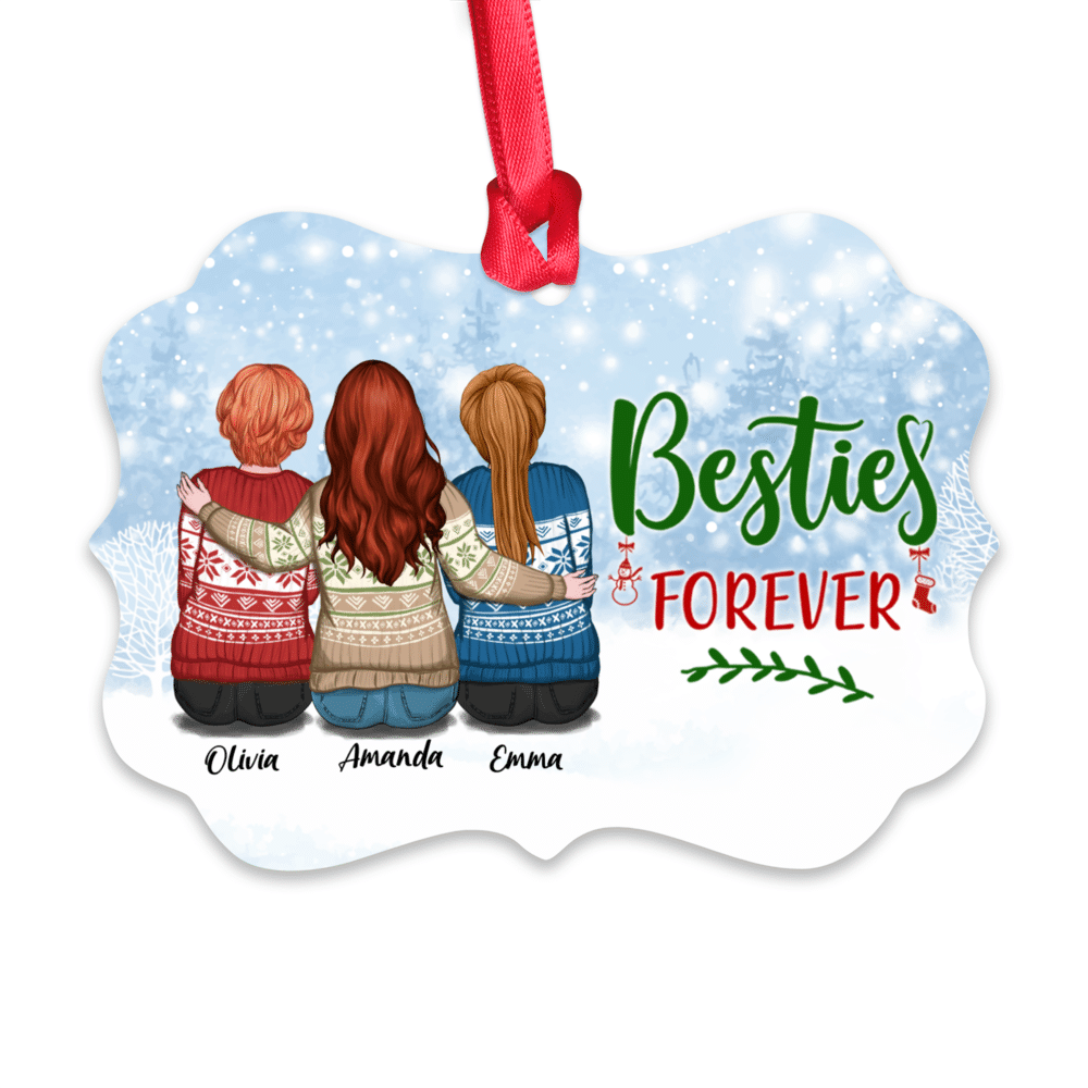 Custom Christmas Ornaments - 5 Girls Besties - Besties Forever_1