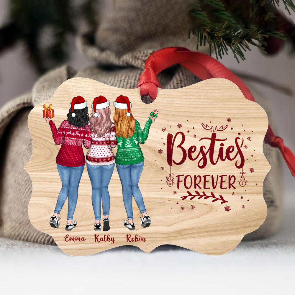 Christmas Tree Ornaments - Up to 5 Girls - Besties Forever