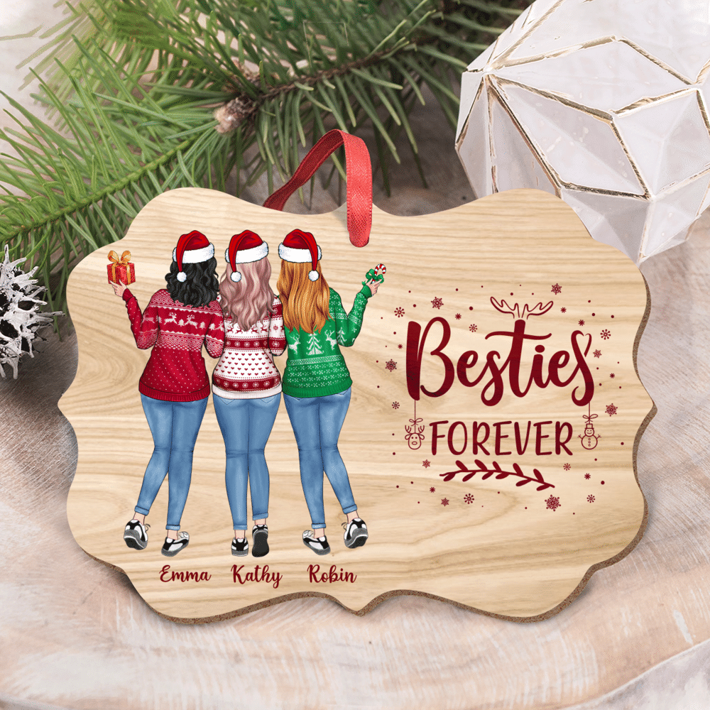 Christmas Tree Ornaments - Up to 5 Girls - Besties Forever_2