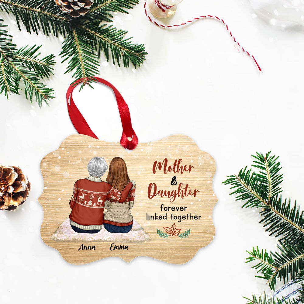 Personalized Ornament - Mother & Daughter Ornament - Mother and Daughter Forever Linked Together_2