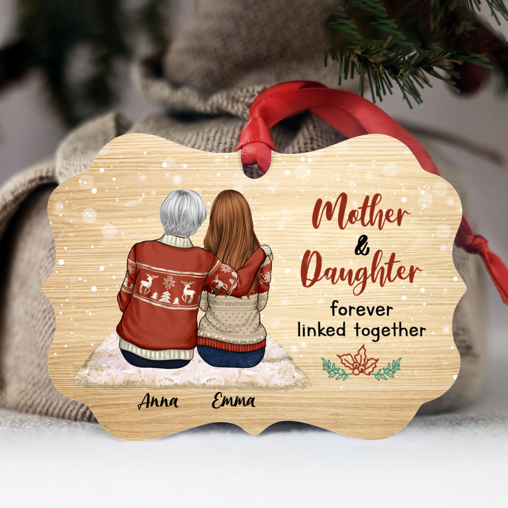 Personalized Ornament - Mother & Daughter Ornament - Mother and Daughter Forever Linked Together