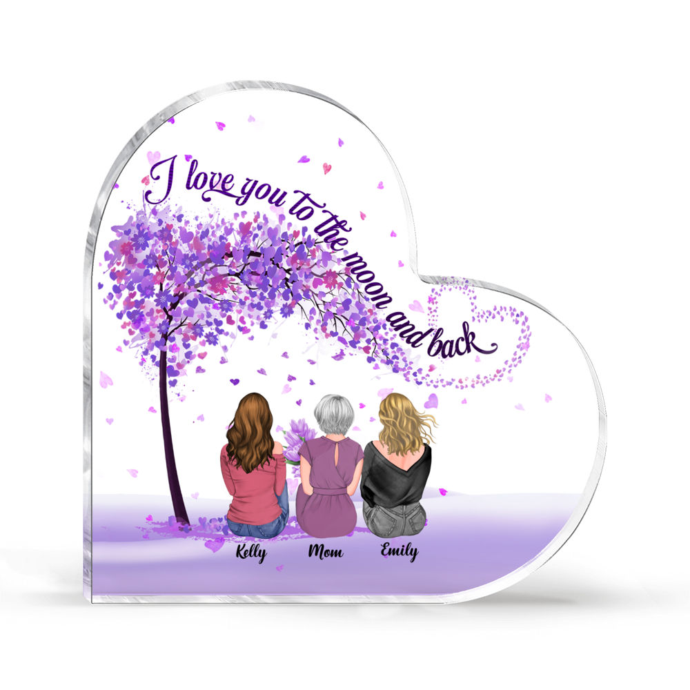 Personalized Desktop - Mother & Daughters/Sons - I love you to the moon and back (PH1)_2