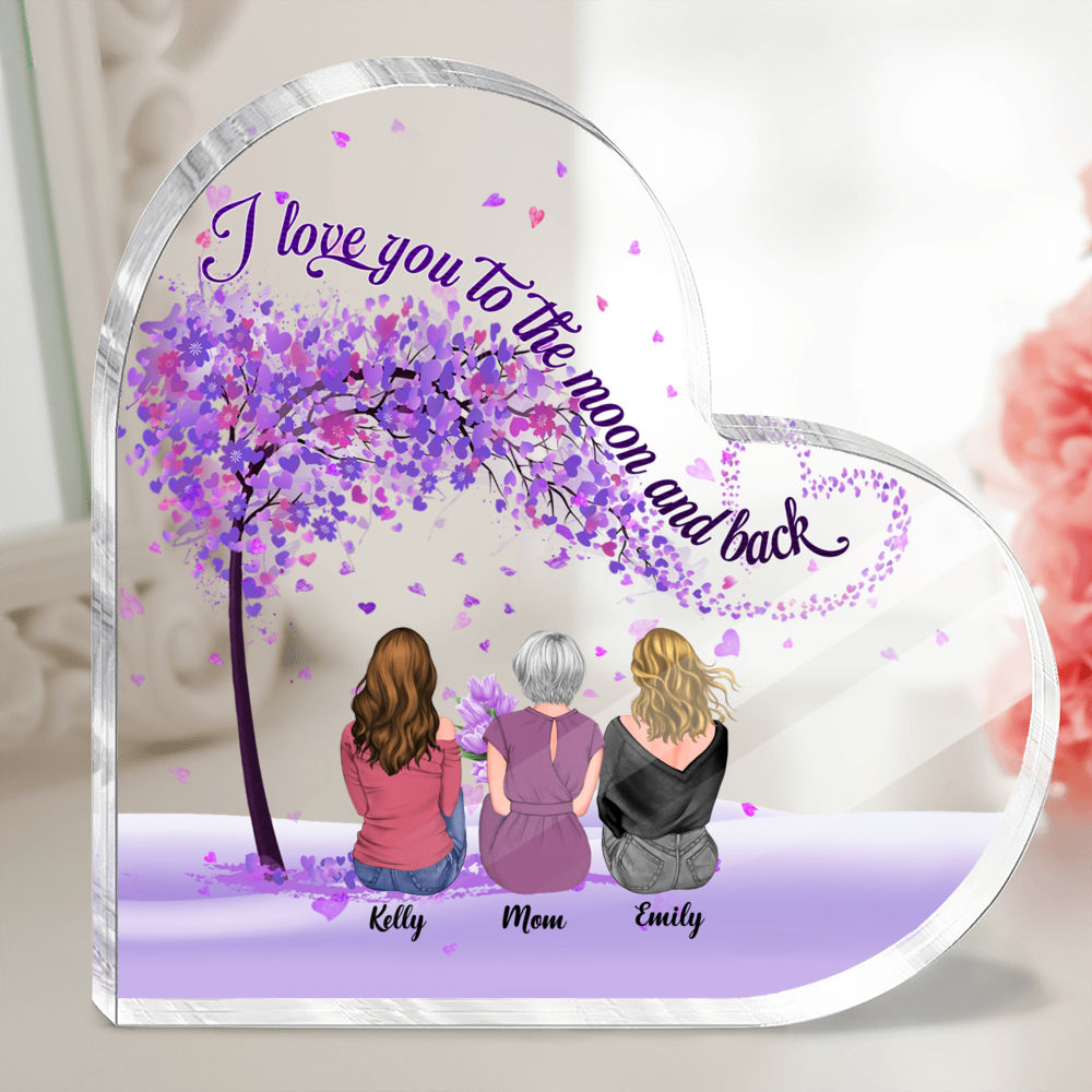 Personalized Desktop - Mother & Daughters/Sons - I love you to the moon and back (PH1)_1