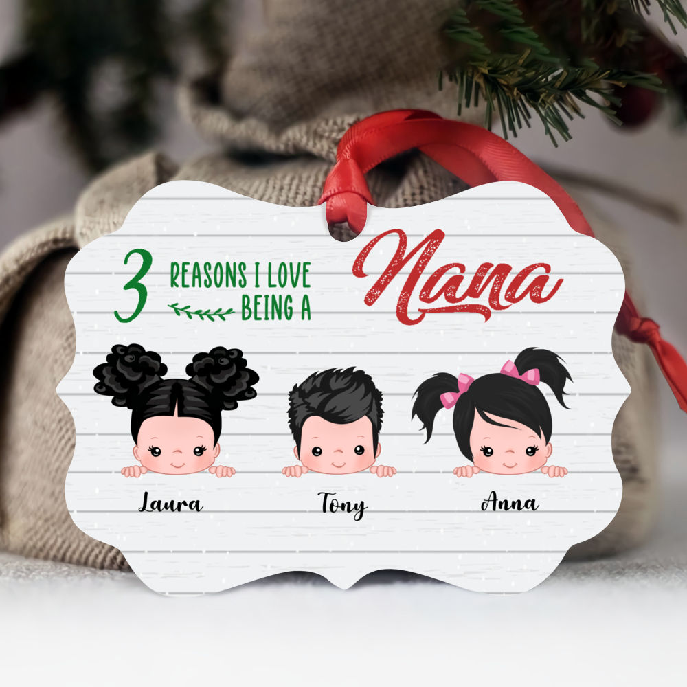 Up to 9 Kids - Reasons I Love Being A Nana - Personalized Ornament