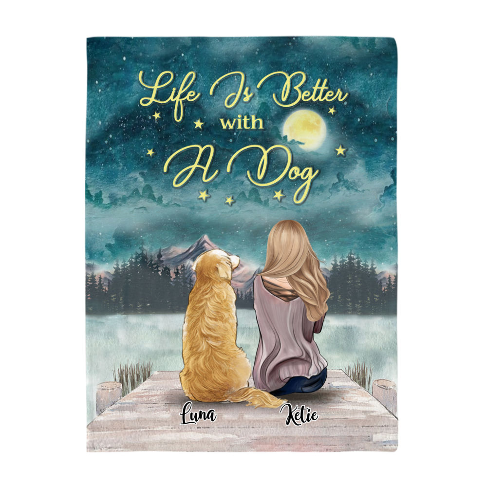 Personalized Fleece Blanket - Life Is Better With Dogs