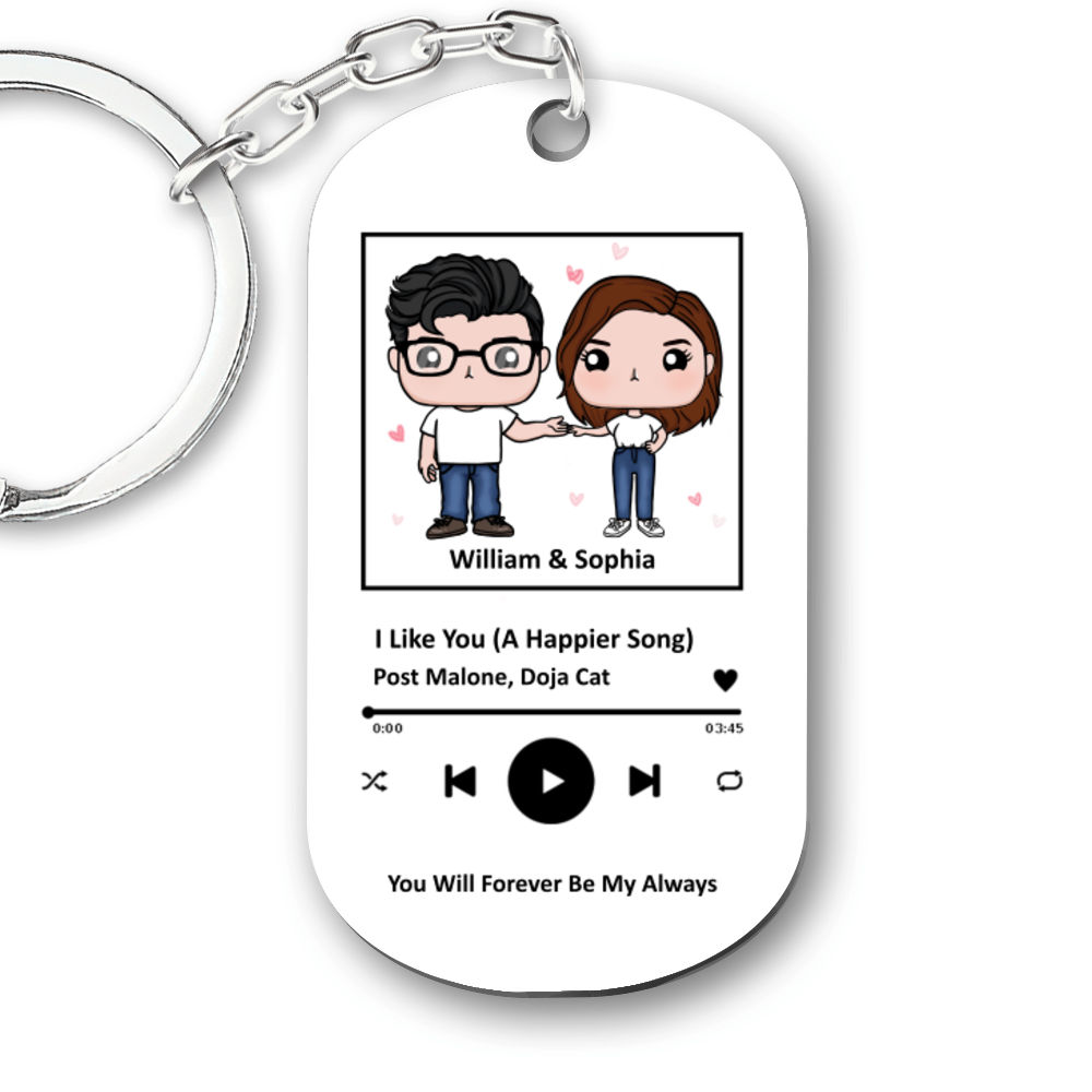 Gossby Personalized Song Keychain - Couple Figure - Christmas Gifts, Valentine's Day Gifts for Her, Him, Wife, Husband, Gifts for Couple - Keychain - Acrylic