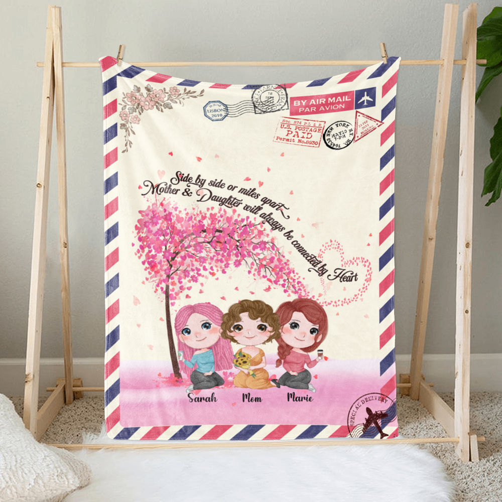 Personalized Blanket - Mother's Day Blanket - Mother & Daughters - Forever linked together_2