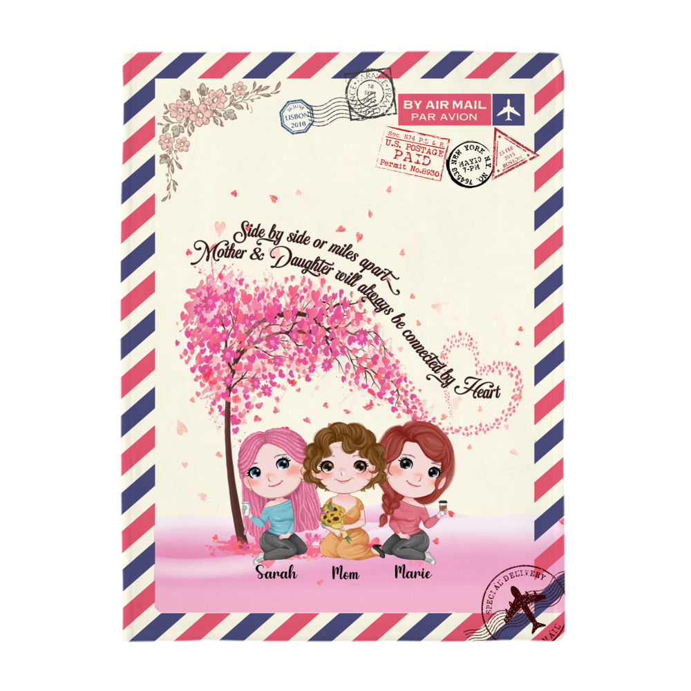 Personalized Blanket - Mother's Day Blanket - Mother & Daughters - Forever linked together_3