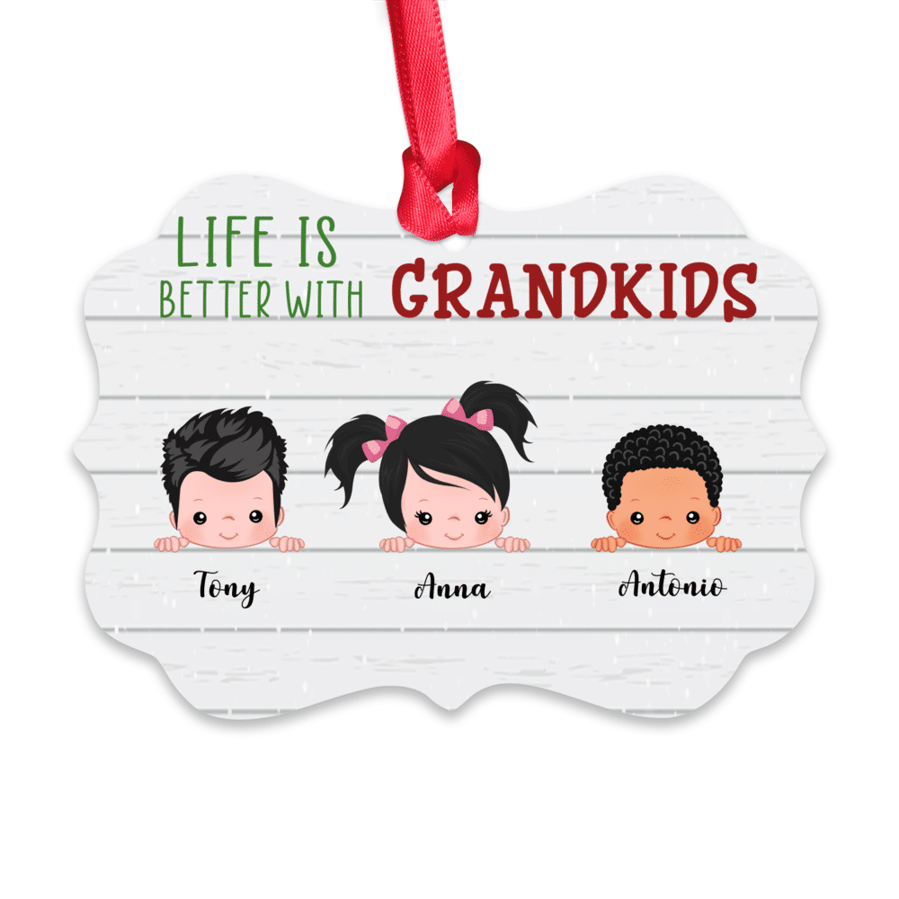 Up to 9 Kids - Life Is Better With GrandKids - Personalized Ornament_6