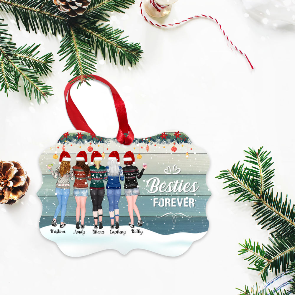 Personalized Ornament - Up to 5 Woman - Besties Forever - Ornament (BG3 Snow)_2