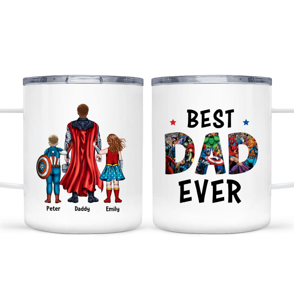 Gossby Personalized DADASAURUS Mug (2 Kids) - Funny Dad Gift from Daughter,  Son with Dinosaur Avatar…See more Gossby Personalized DADASAURUS Mug (2