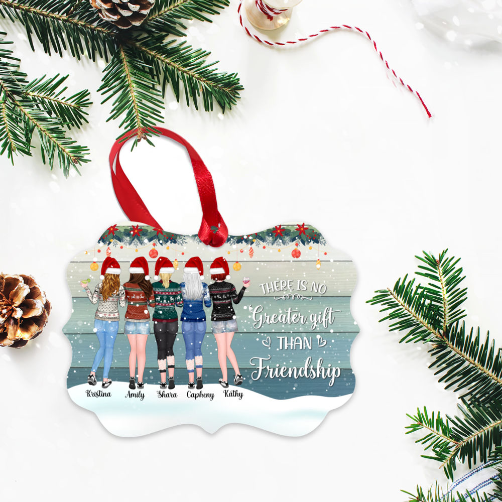 Personalized Ornament - Up to 5 Woman - There is no greater gift than friendship - Ornament (BG3 Snow)_2