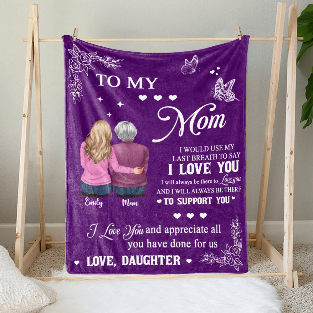 Mom I Need To Say I Love You Blanket, Personalized Mom Blanket